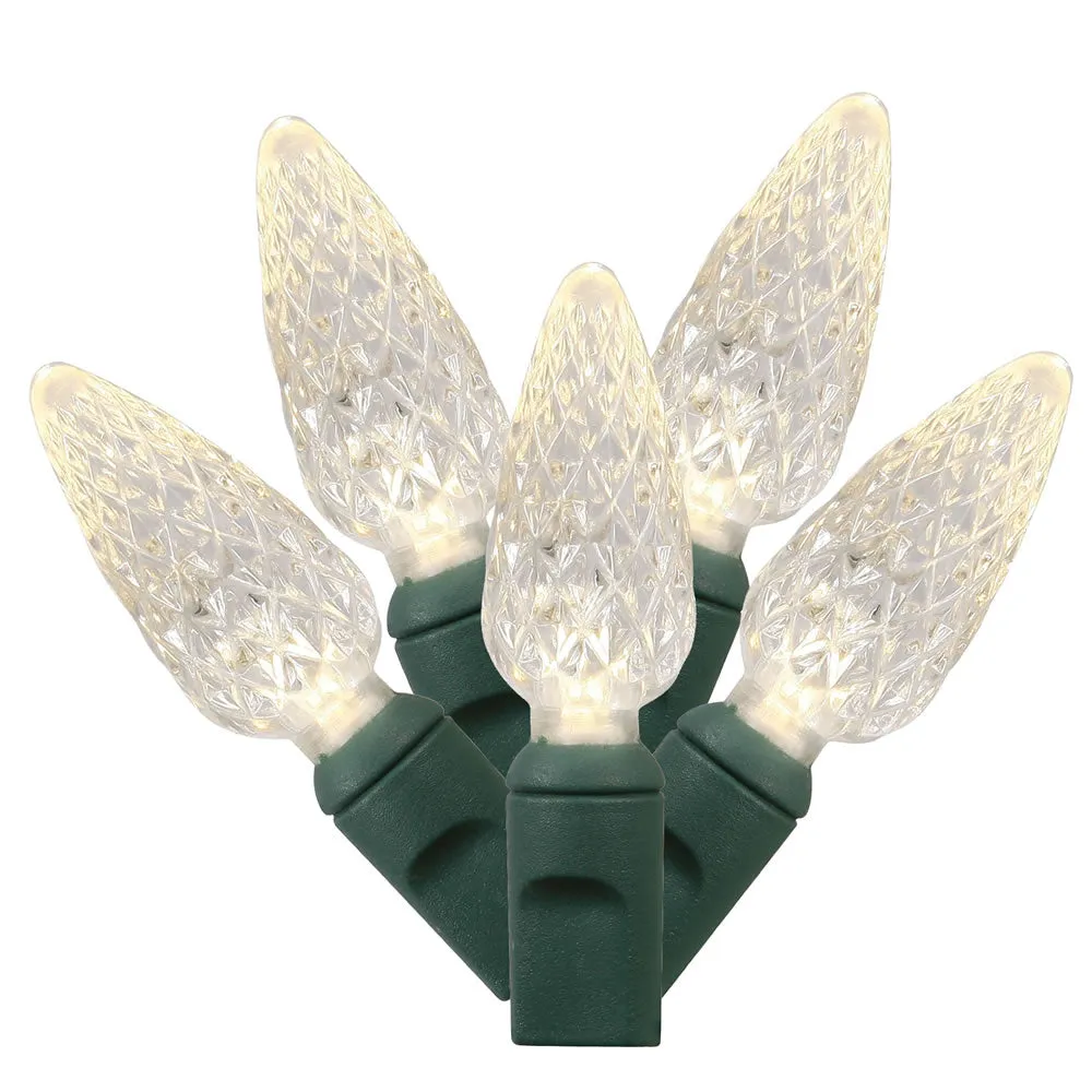 100Lt Warm White LED / Green Wire C6 EC 4 in x 34 ft.