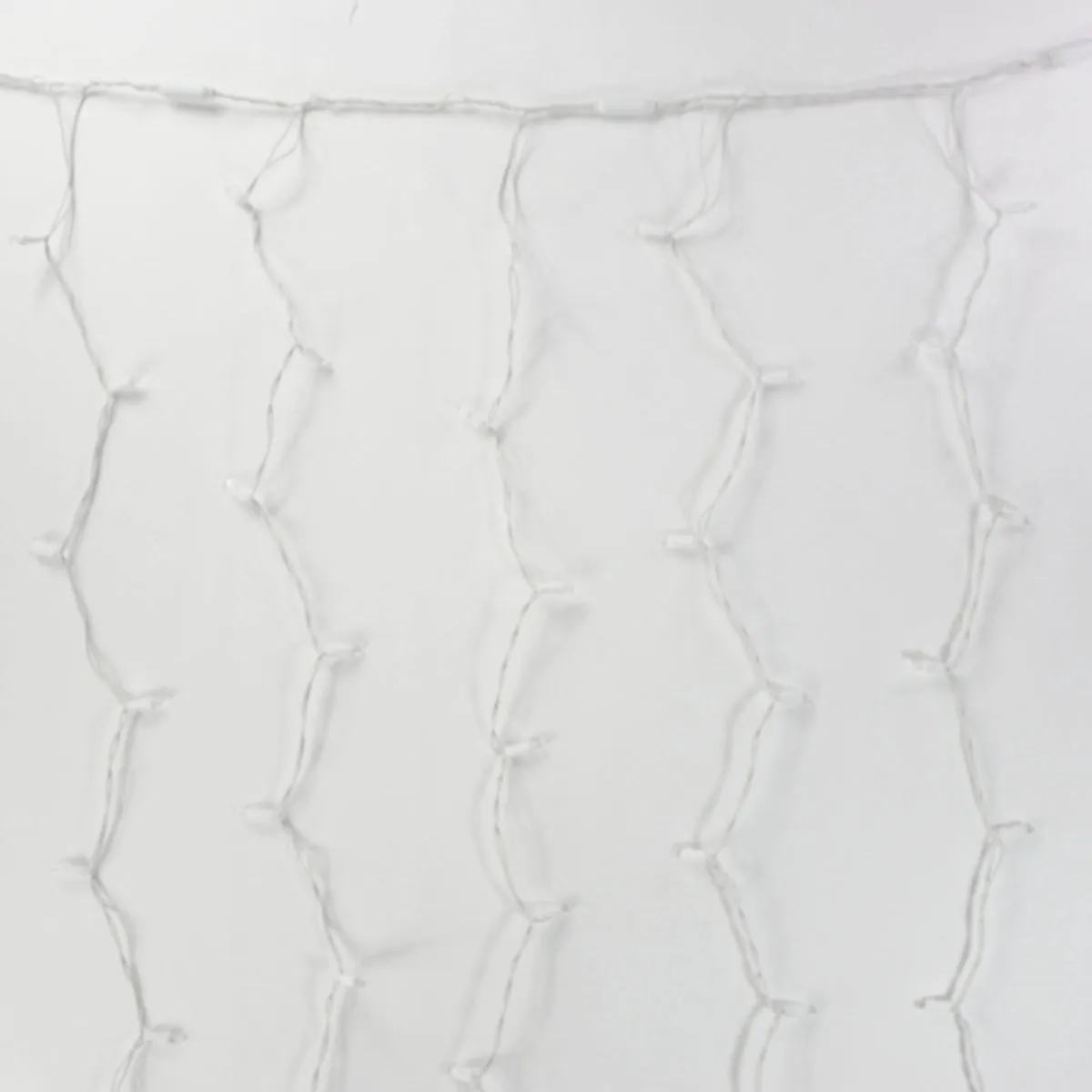 8-foot LED Curtain Icicle Lights Warm White on White Wire
