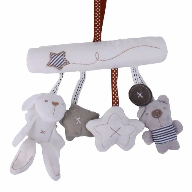 Baby Rattles Toys Plush Baby Toys 0-12 Months Soft Animal Musical Rattle Stroller Toys for Baby Mobile Newborn Bed Cart
