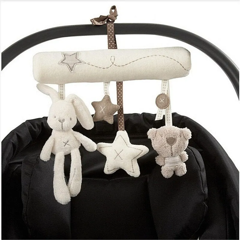 Baby Rattles Toys Plush Baby Toys 0-12 Months Soft Animal Musical Rattle Stroller Toys for Baby Mobile Newborn Bed Cart
