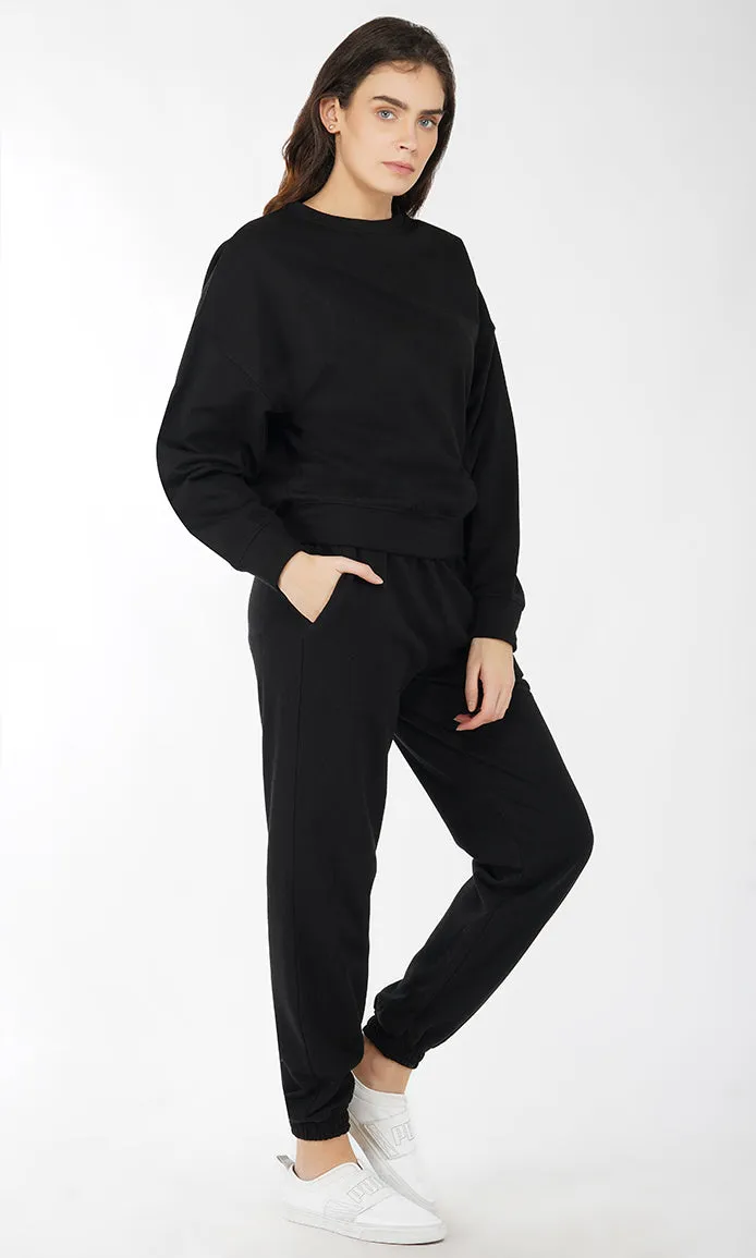 Black Soft Touch Cotton Fleece Joggers
