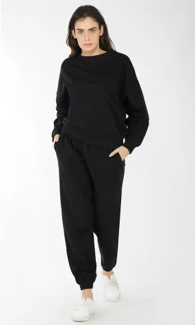 Black Soft Touch Cotton Fleece Joggers