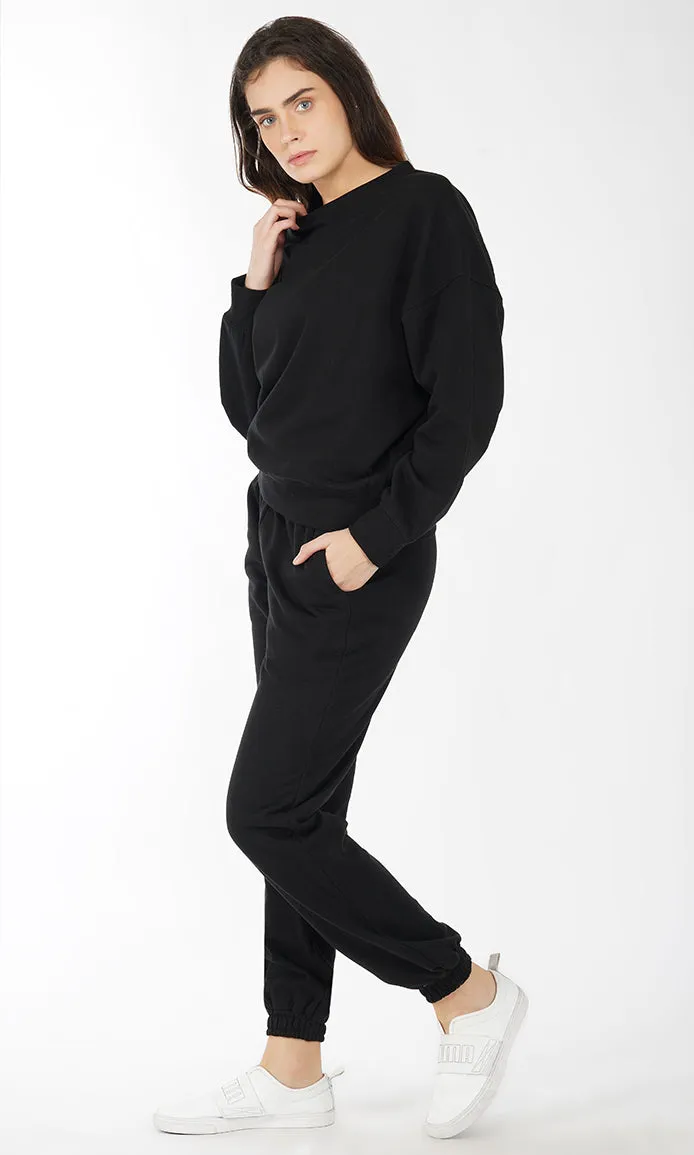 Black Soft Touch Cotton Fleece Joggers