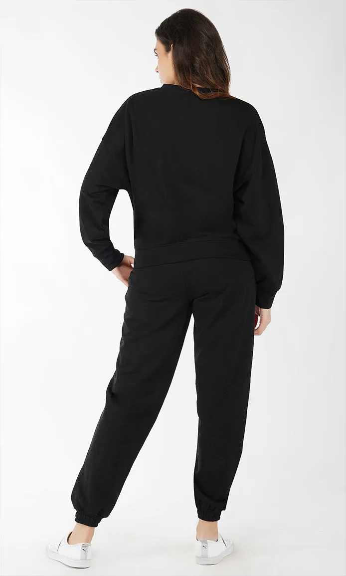 Black Soft Touch Cotton Fleece Joggers