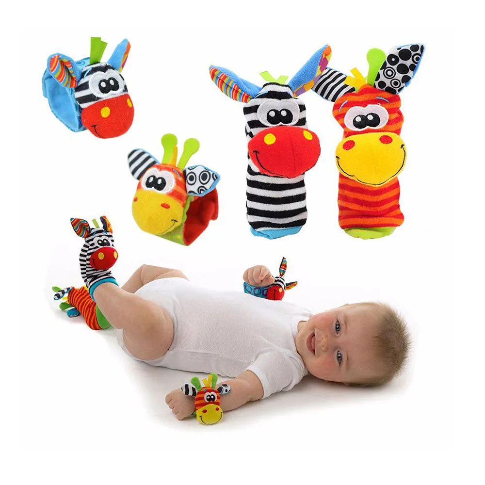 Cartoon Baby Toys 0-12 Months Soft Animal Baby Rattles