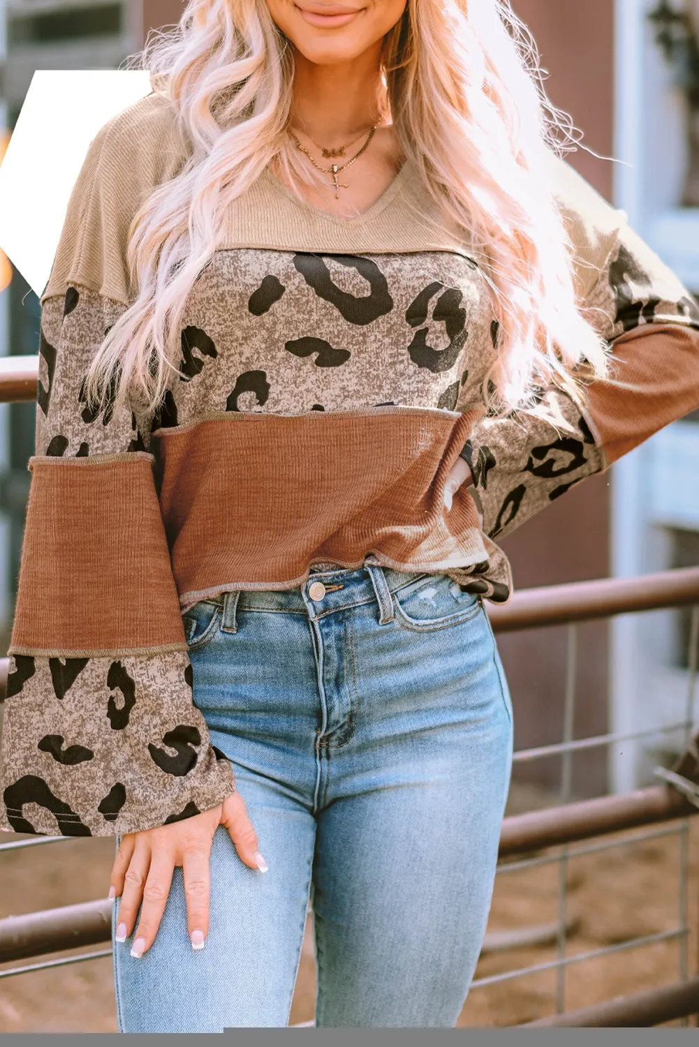 Colorblock Patchwork Knit Top