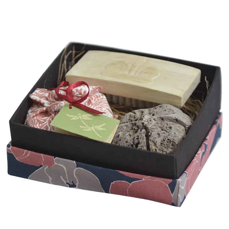 Coral Navy Pumice Flower Box Gift Set