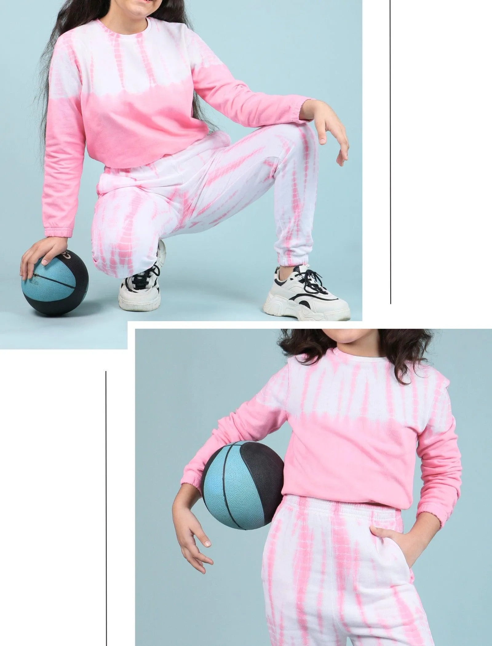 Fresh Style Tie Dye Jogger Set (Rose Pink)