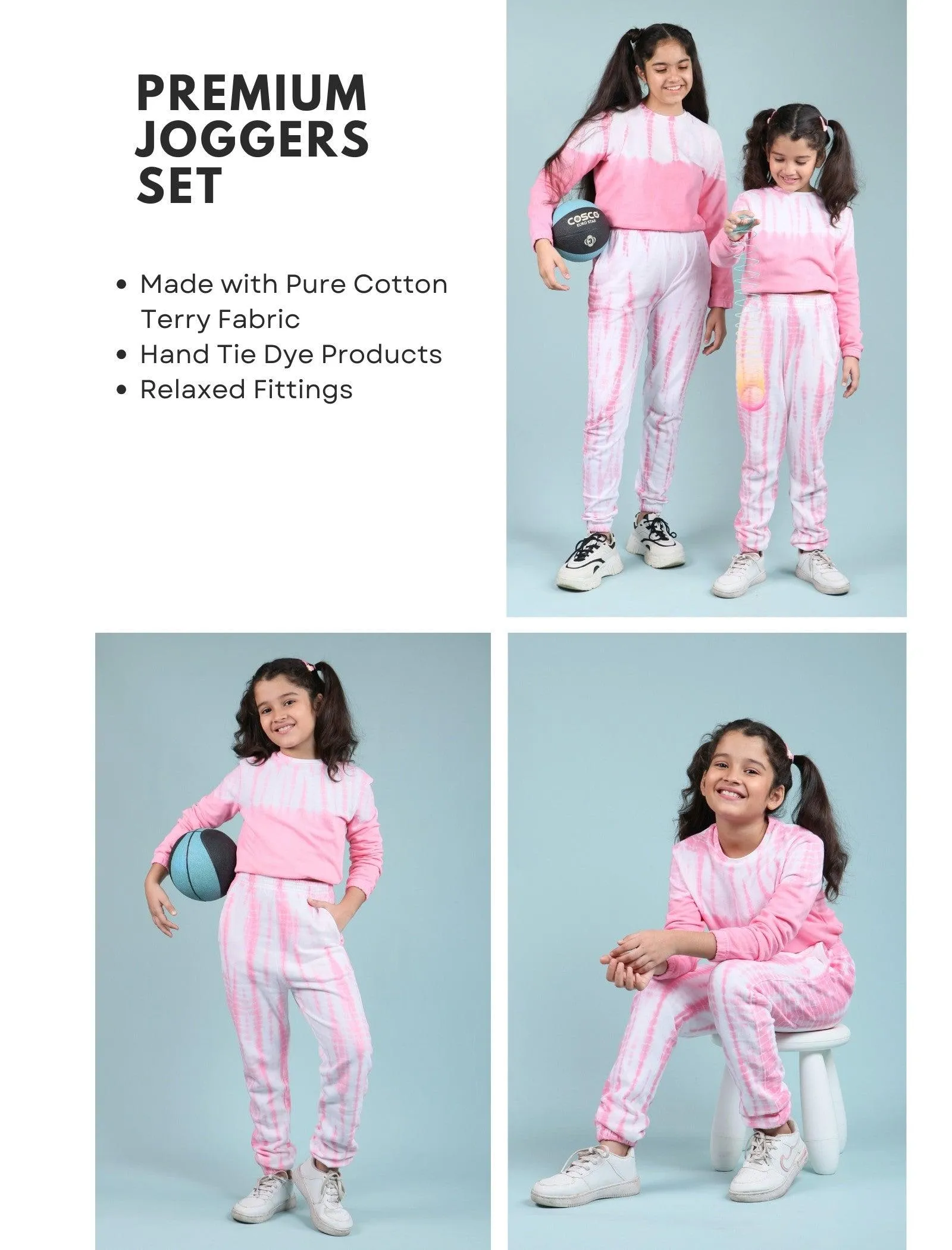 Fresh Style Tie Dye Jogger Set (Rose Pink)