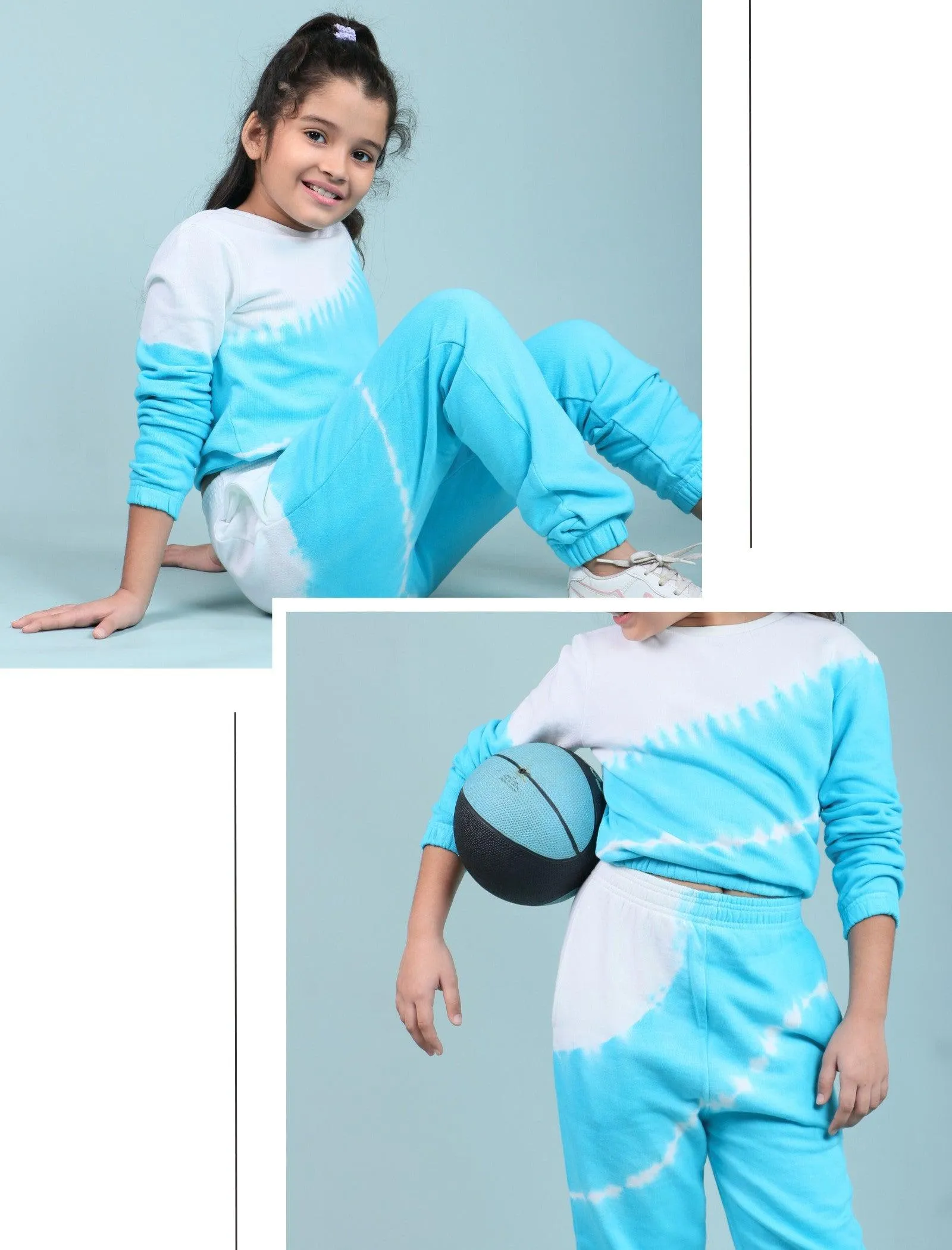 Fresh Style Tie Dye Jogger Set (Scuba Blue)