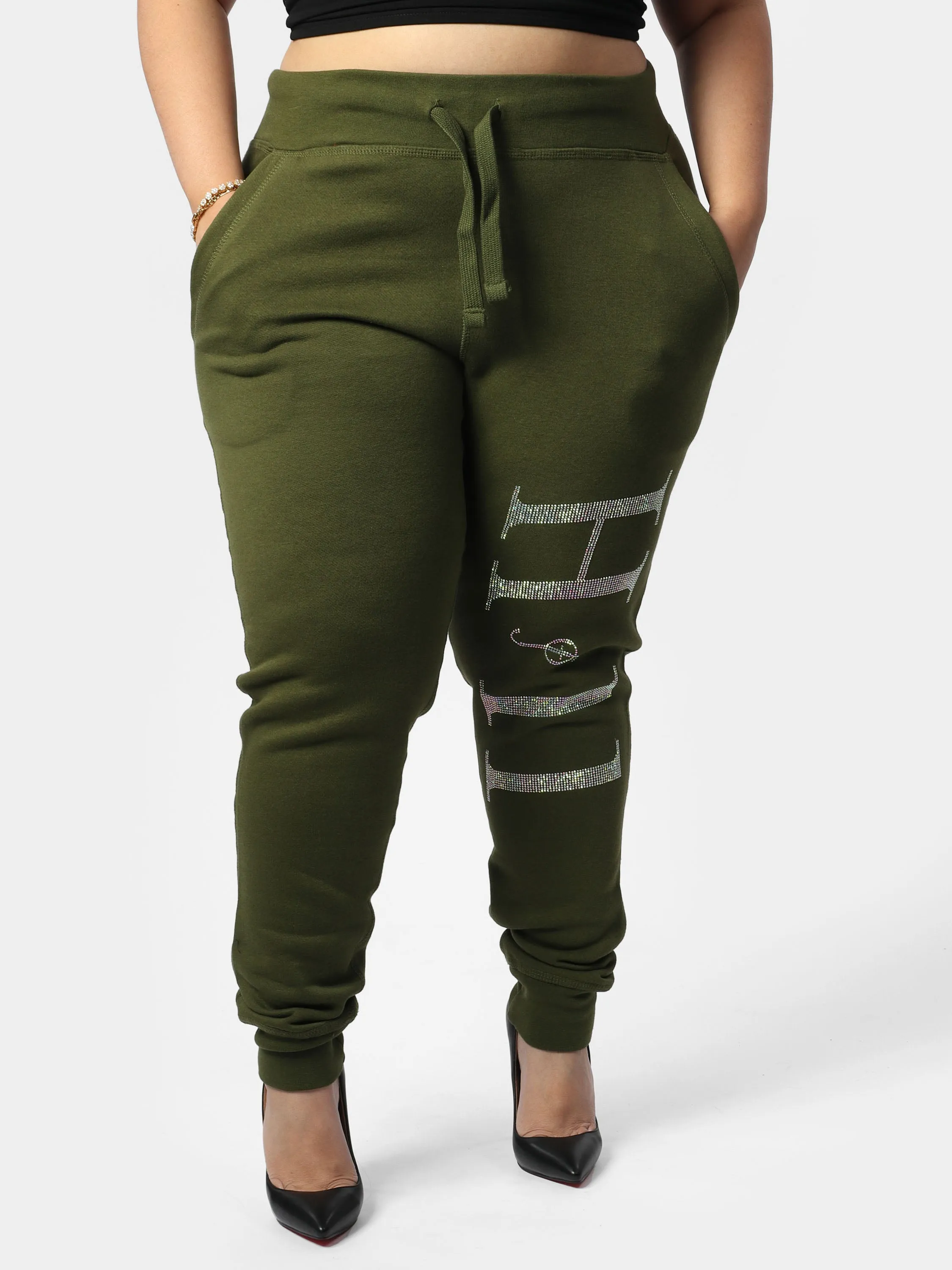 Glam Bedazzle HOF11 Green Joggers
