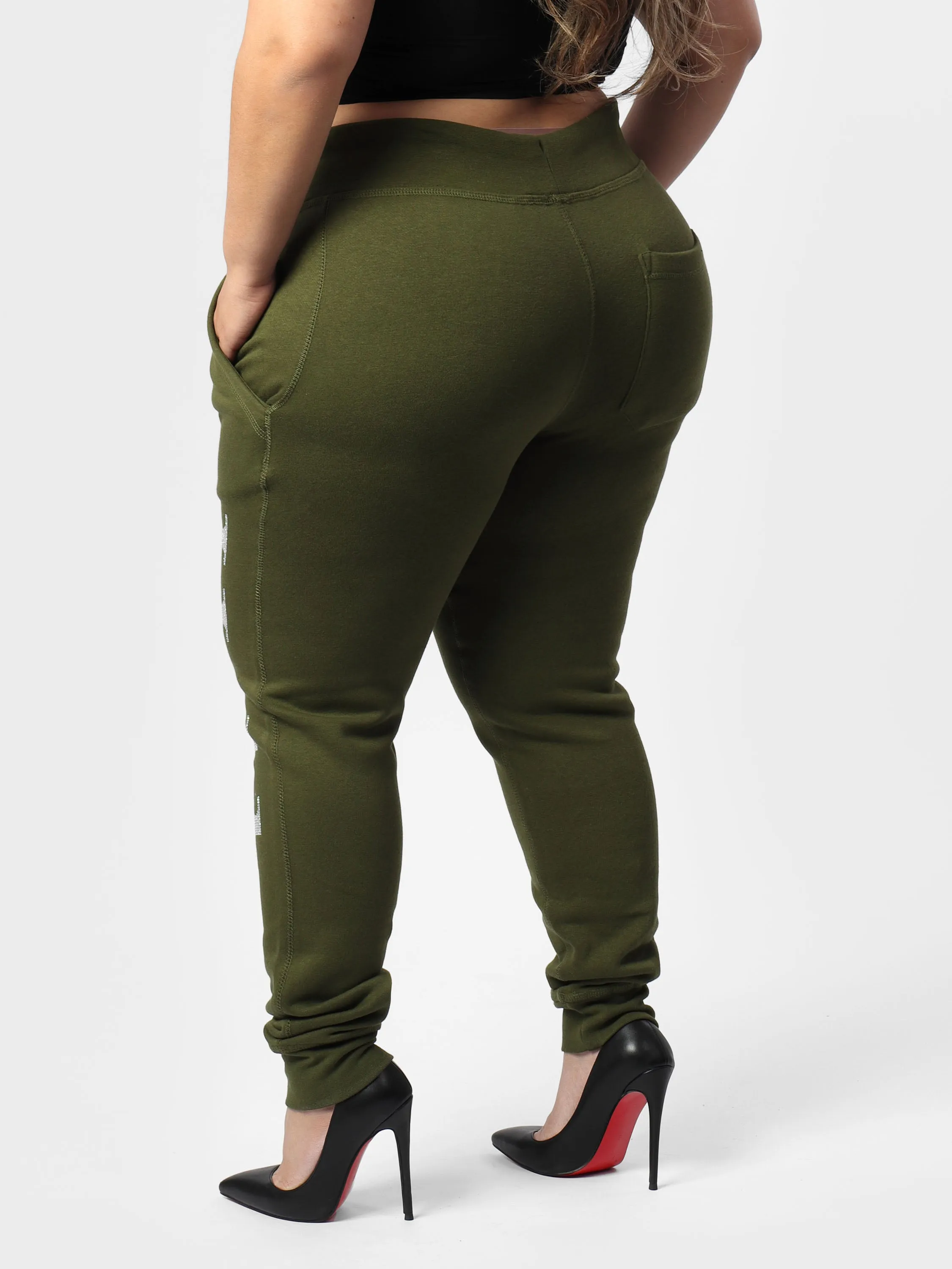 Glam Bedazzle HOF11 Green Joggers