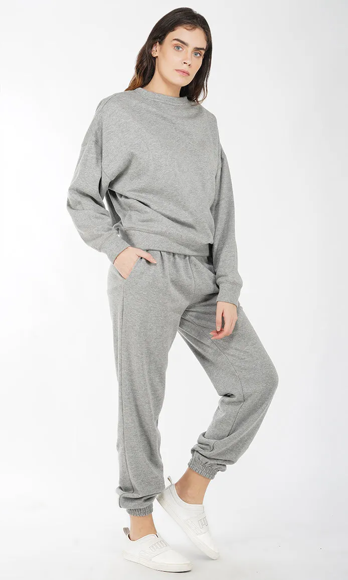 Grey Oversized Sweatshirt and Joggers Set