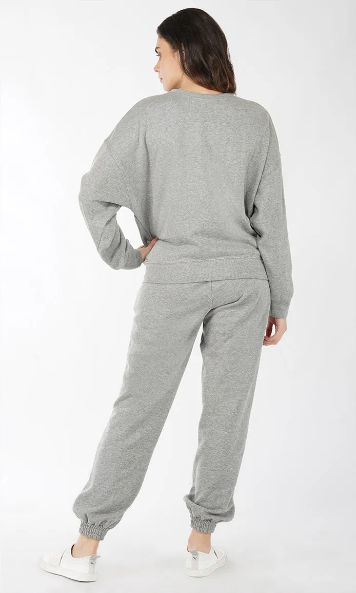 Grey Oversized Sweatshirt and Joggers Set