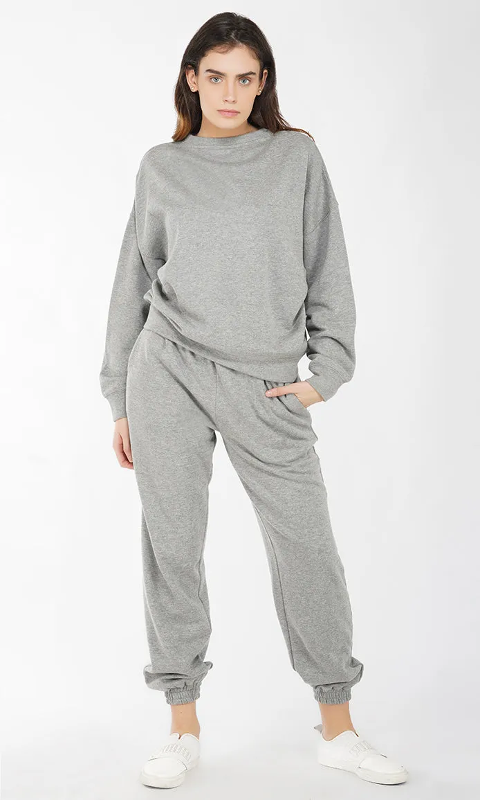 Grey Oversized Sweatshirt and Joggers Set