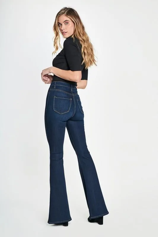 High Rise Dark Flare Jeans