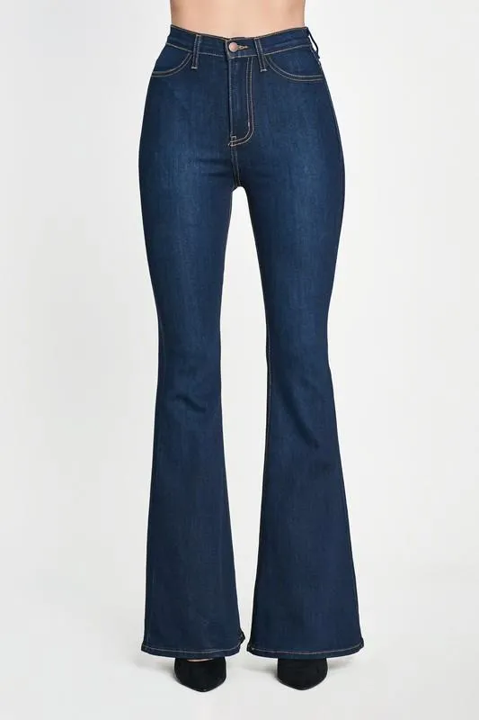 High Rise Dark Flare Jeans