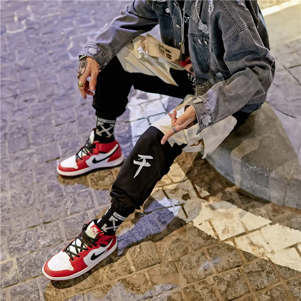 Japan Jog Man Streetwear Joggers Men Kanji Multi Pockets Relaxed Fit Cargo Pants