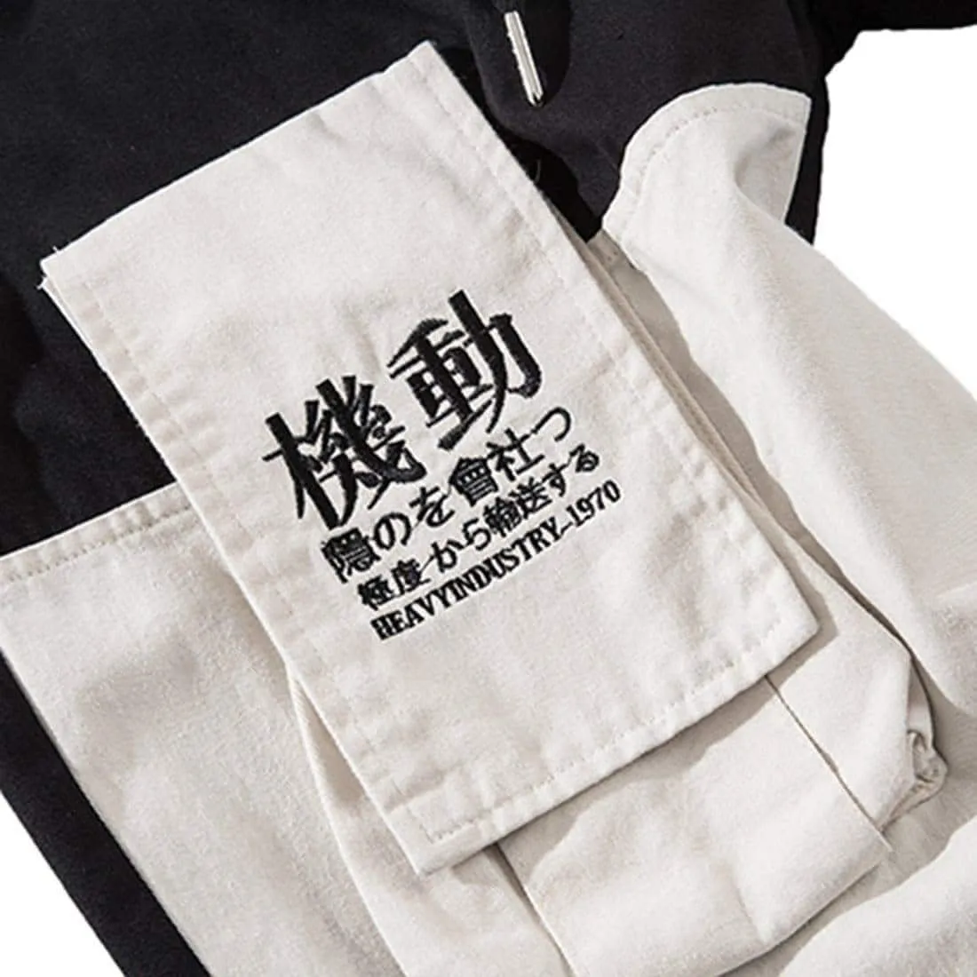 Japan Jog Man Streetwear Joggers Men Kanji Multi Pockets Relaxed Fit Cargo Pants