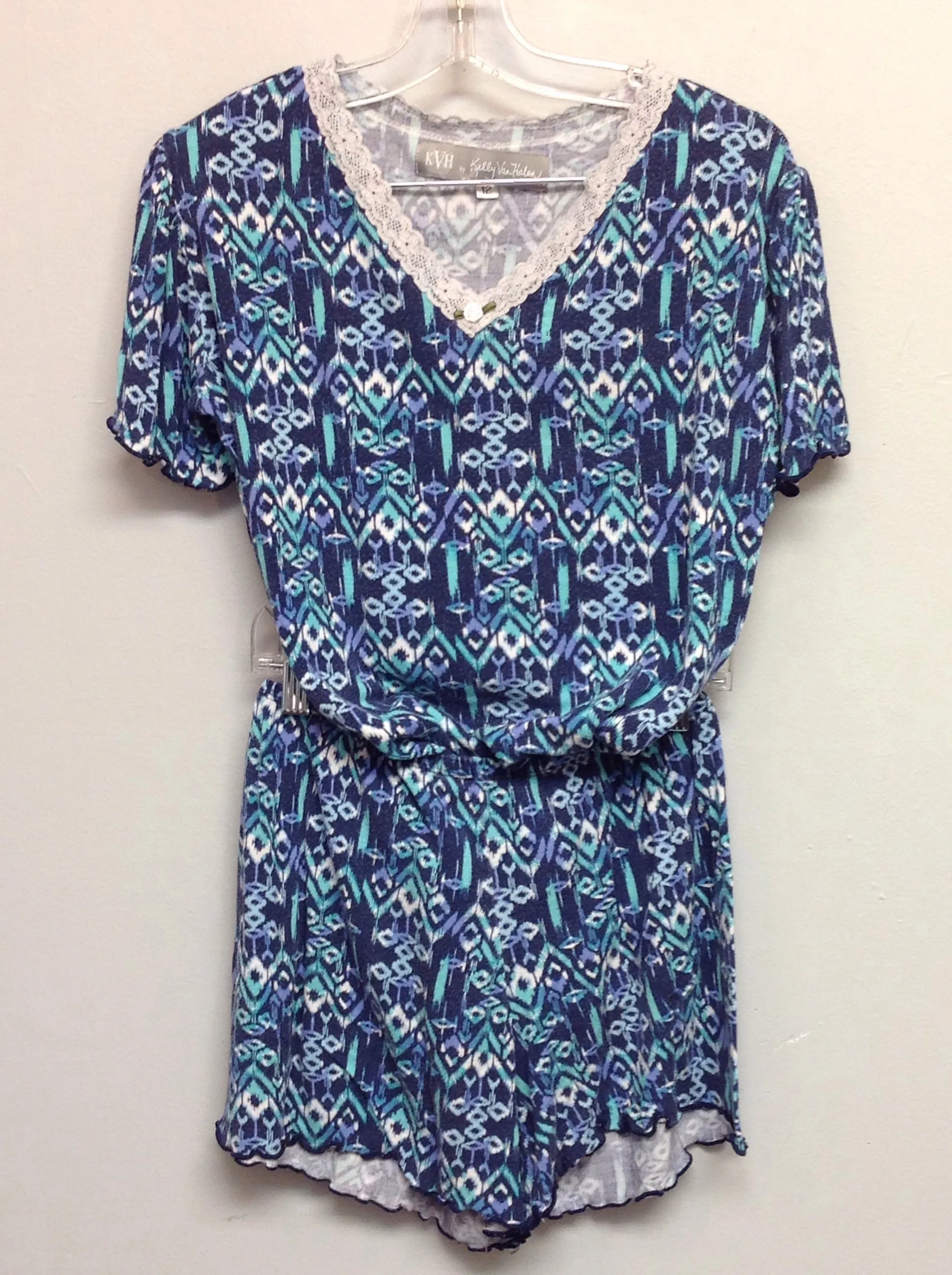 Kelly Van Halen Size 12 Blue Polyester Big Girls Pajamas