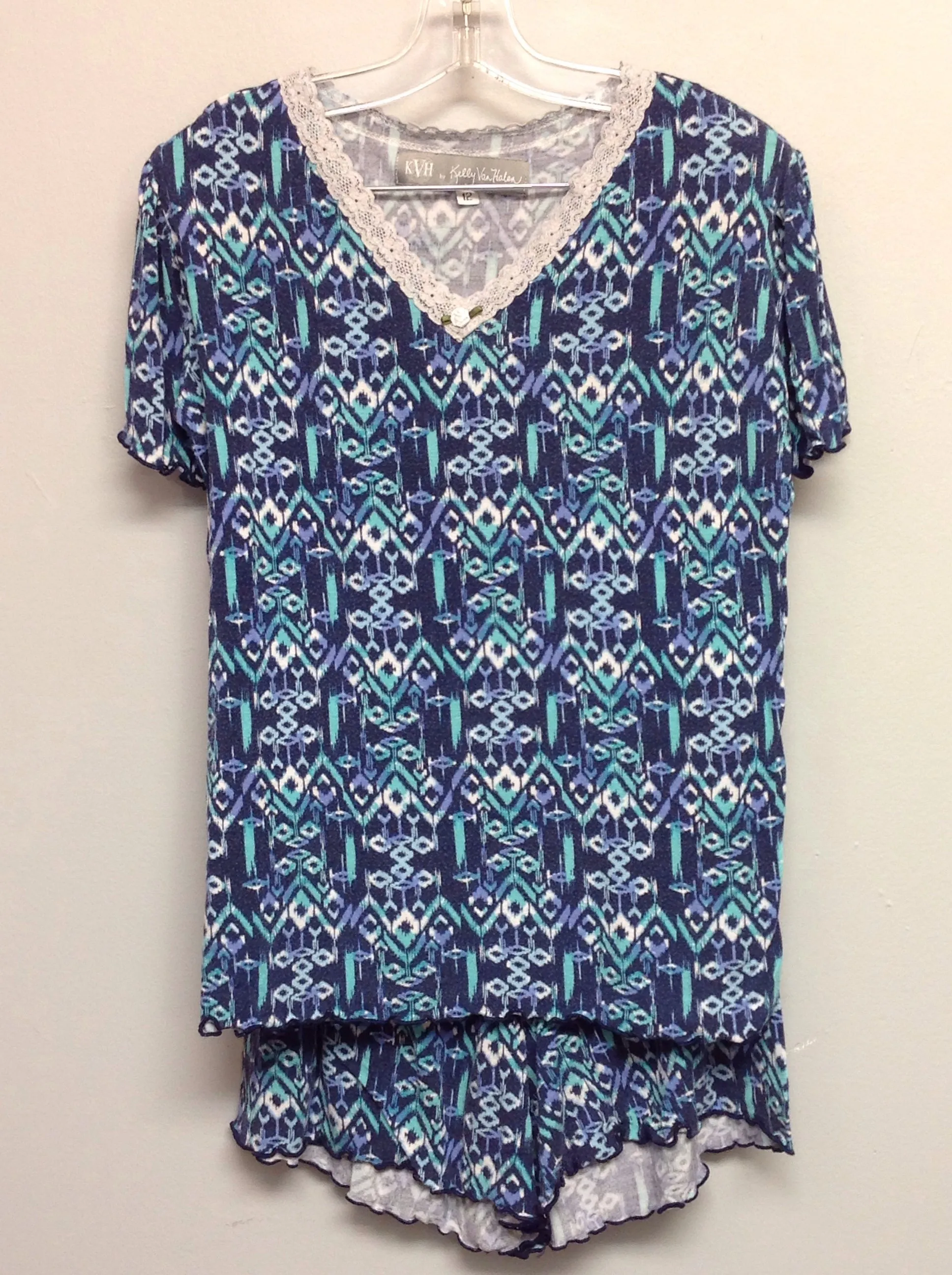 Kelly Van Halen Size 12 Blue Polyester Big Girls Pajamas