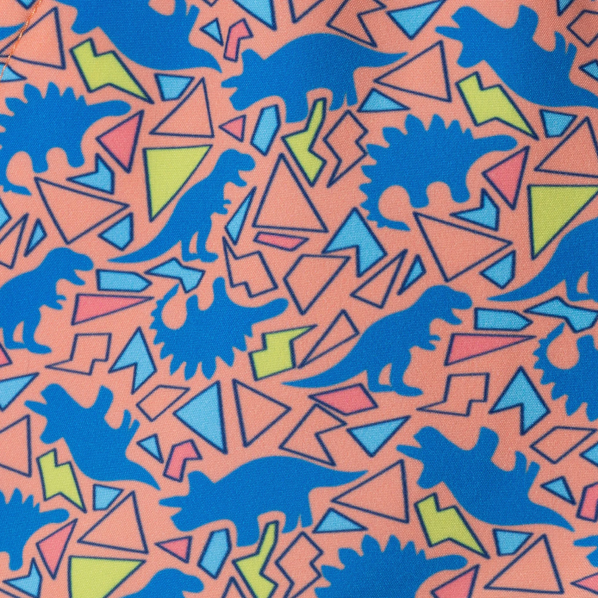 Kids (5-7) Rashguard & Swim Trunk Set | Surfing Dino