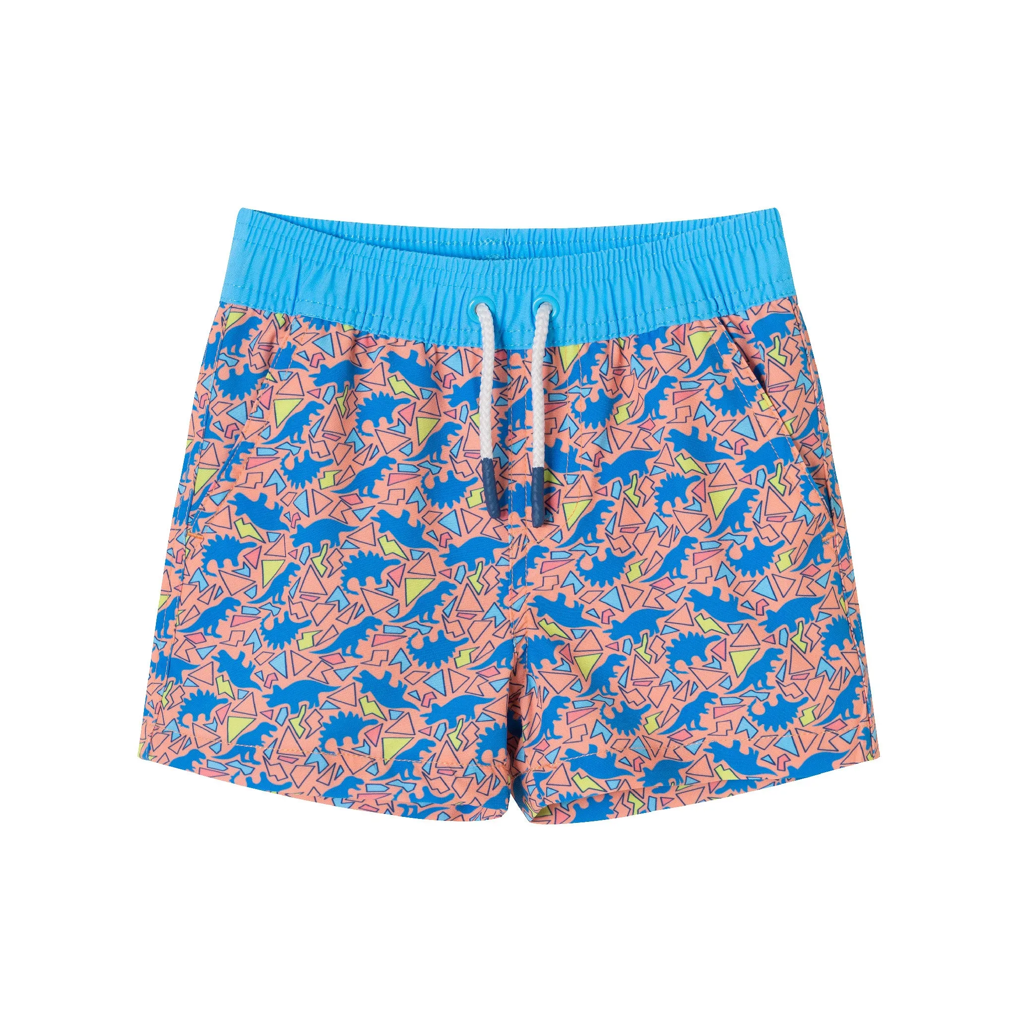 Kids (5-7) Rashguard & Swim Trunk Set | Surfing Dino