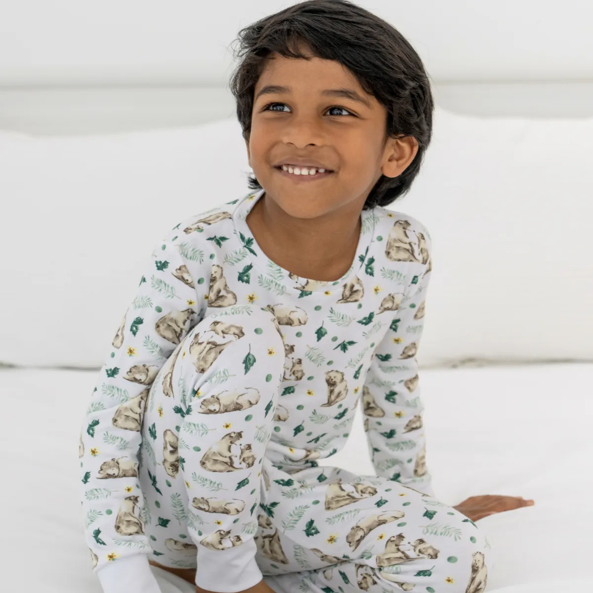 Kids Bamboo Pajamas - Brown Bear
