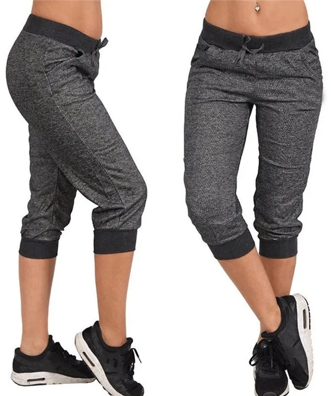Loose Cropped Women's Joggers with Pockets - SF0152