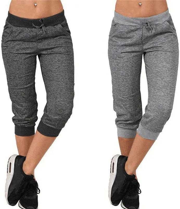 Loose Cropped Women's Joggers with Pockets - SF0152