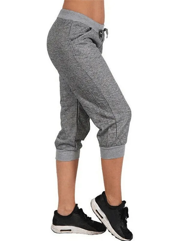 Loose Cropped Women's Joggers with Pockets - SF0152