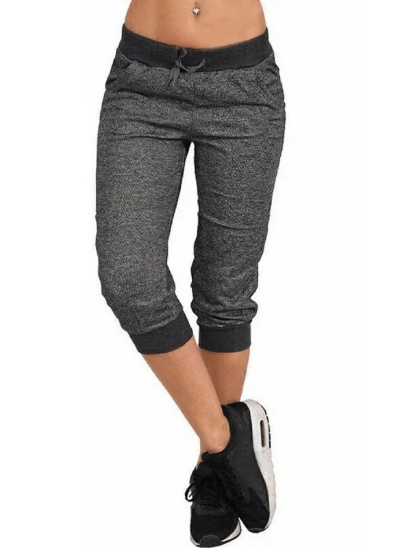 Loose Cropped Women's Joggers with Pockets - SF0152