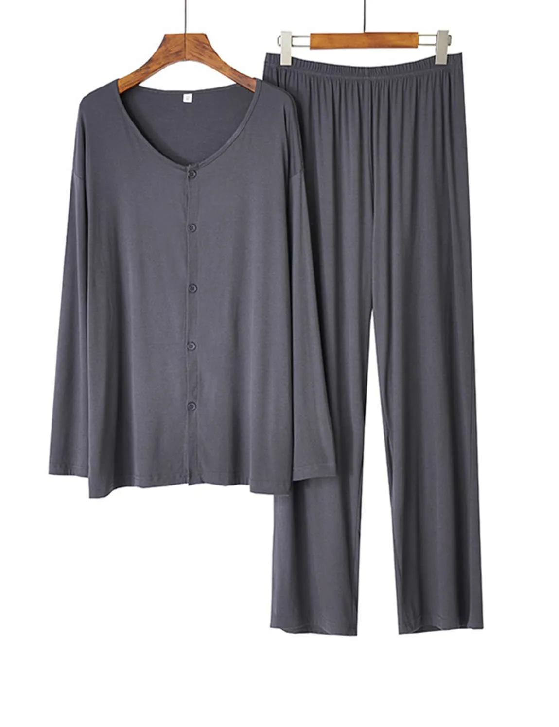 Modell Cardigan Long Sleeve Cotton Pajamas Set 2
