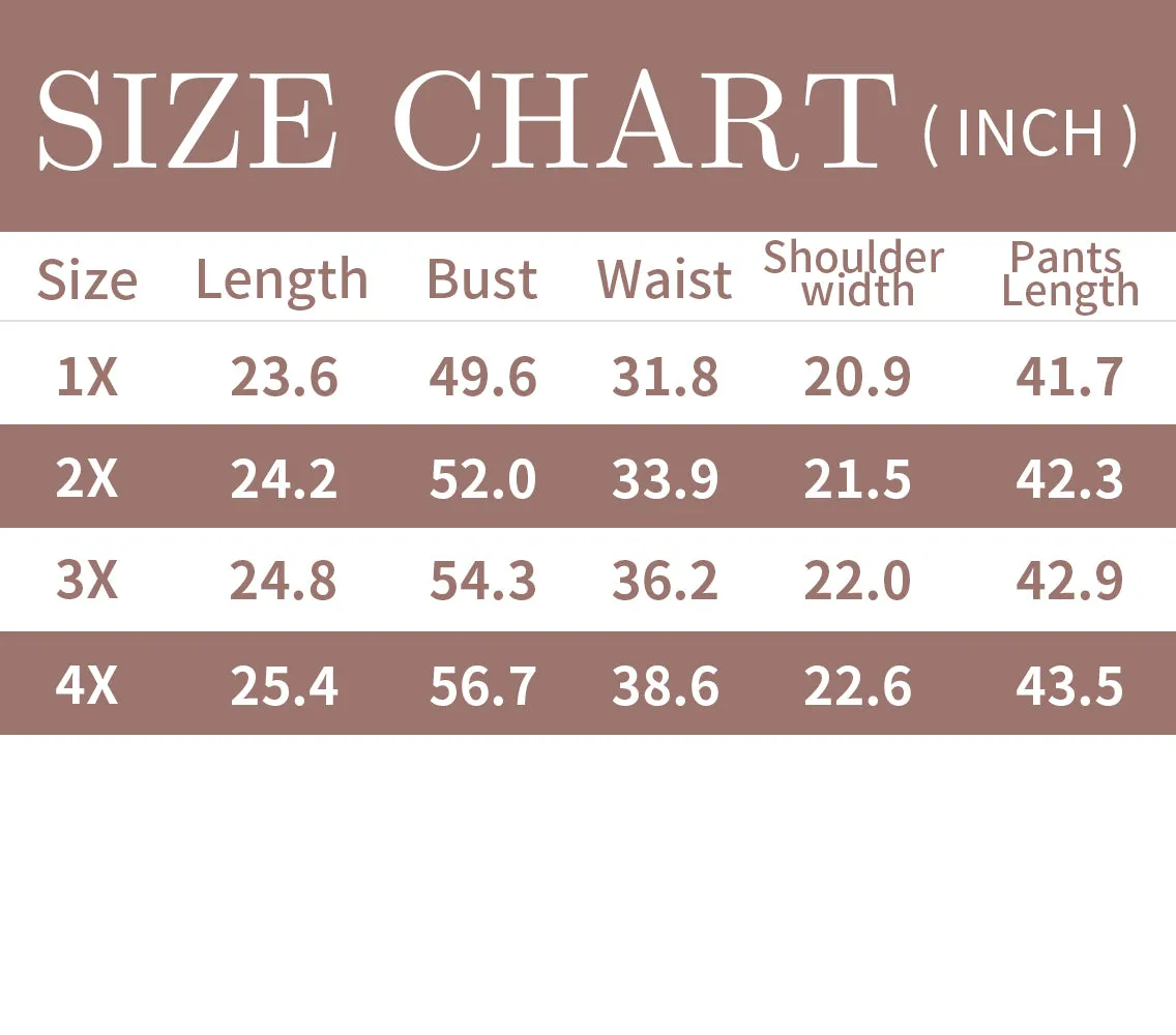 Plus Size Cotton Women's Cat Print Pajamas Set
