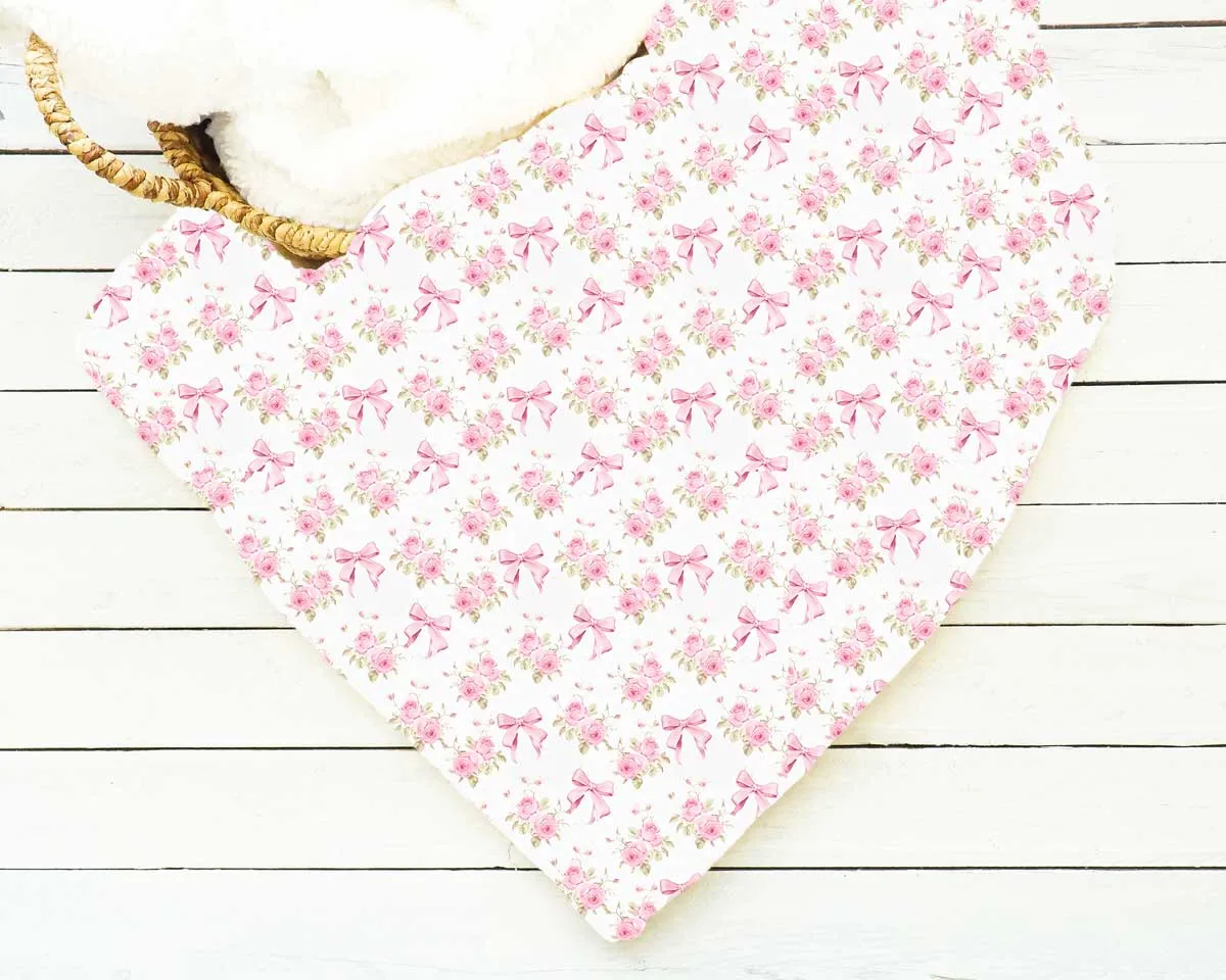 [Pre Sale] Whimsical & Wild Ribbons & Roses - Plush Bamboo Blankets (EST SHIP LATE MARCH)