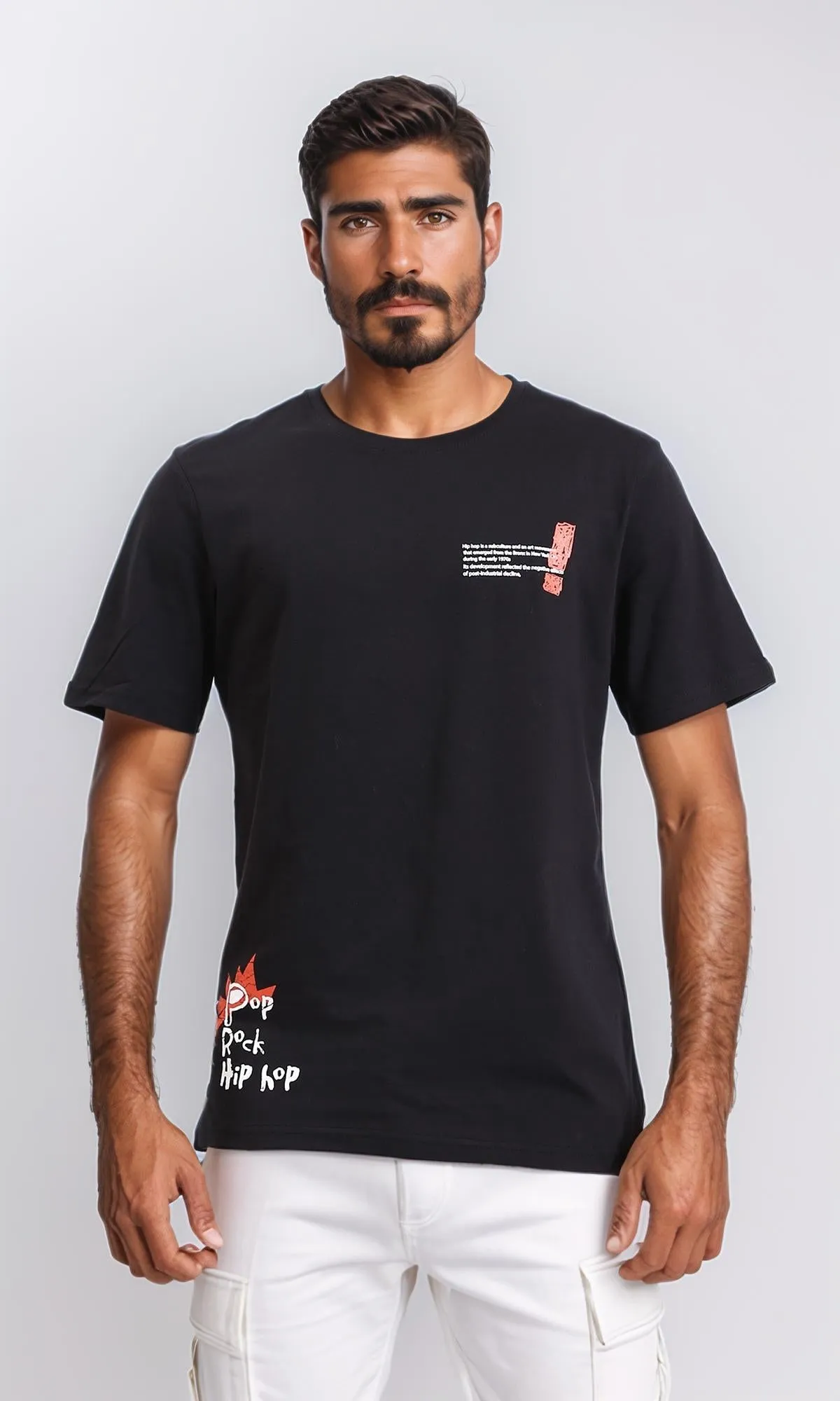 R209379 - Cotton Regular Fit Slip On Tee - Black