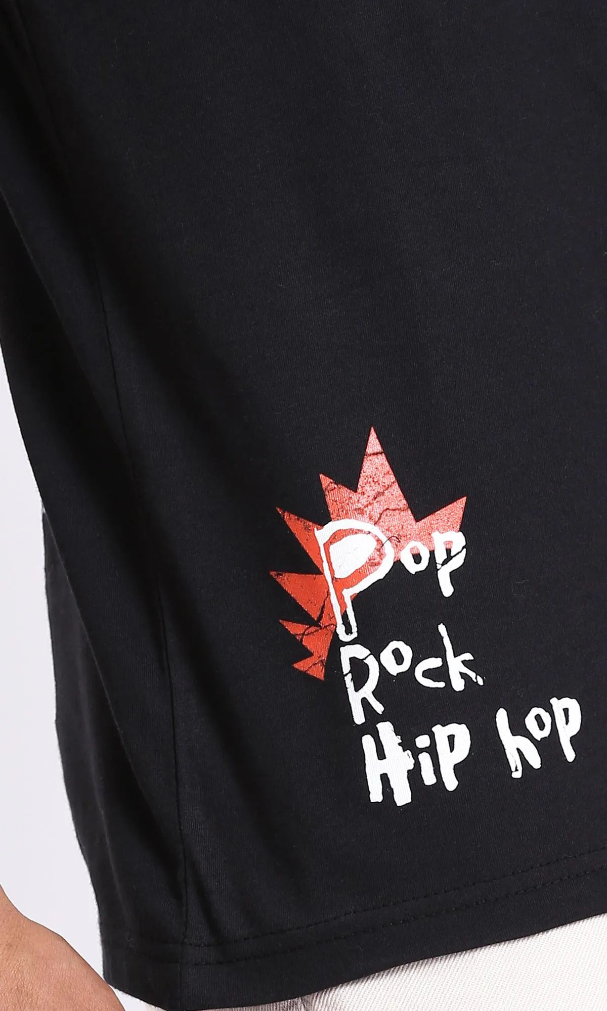 R209379 - Cotton Regular Fit Slip On Tee - Black