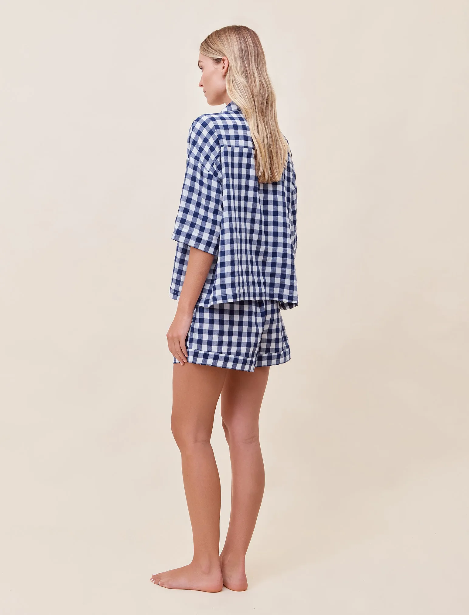 Seersucker Gingham Boxer PJ Set