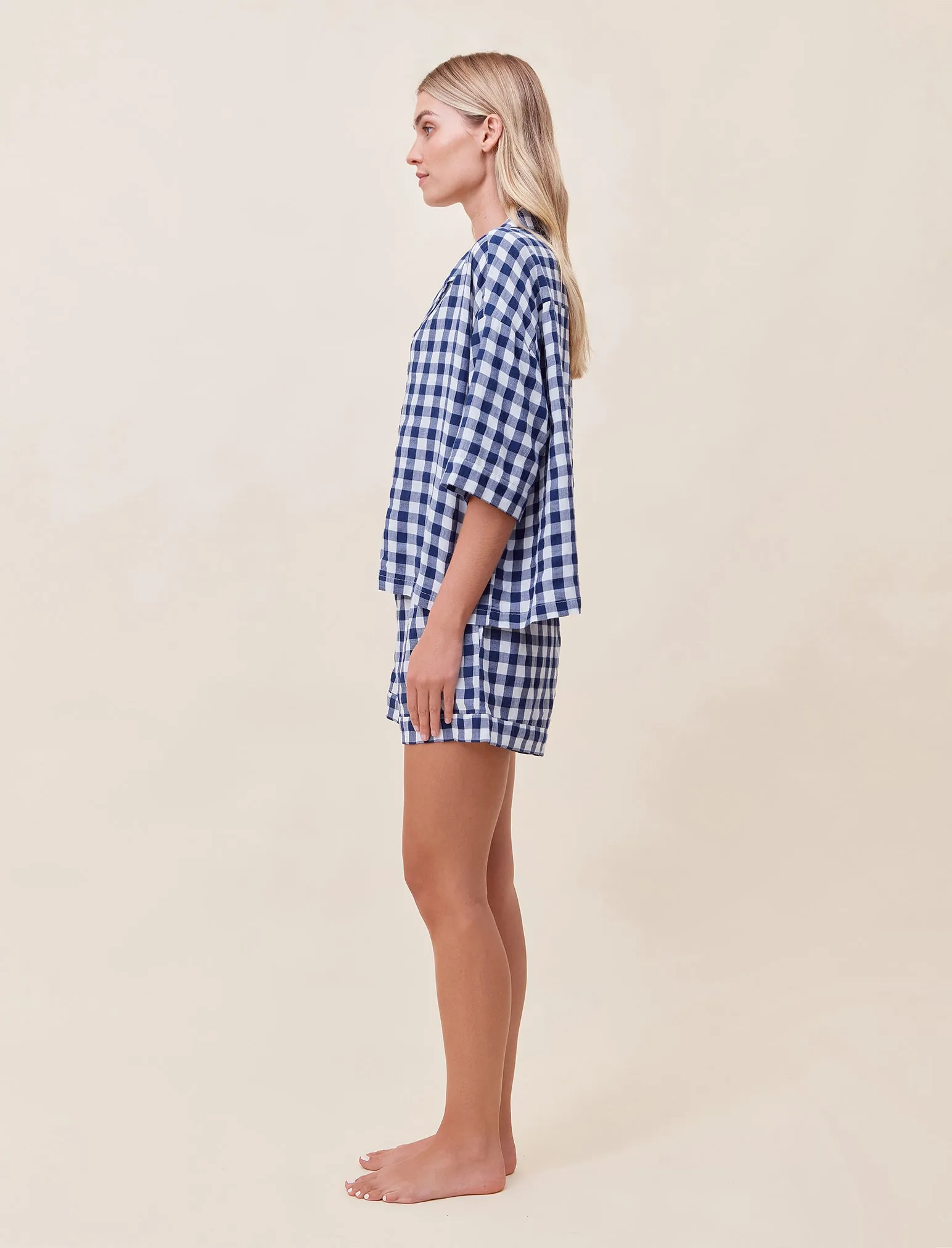 Seersucker Gingham Boxer PJ Set
