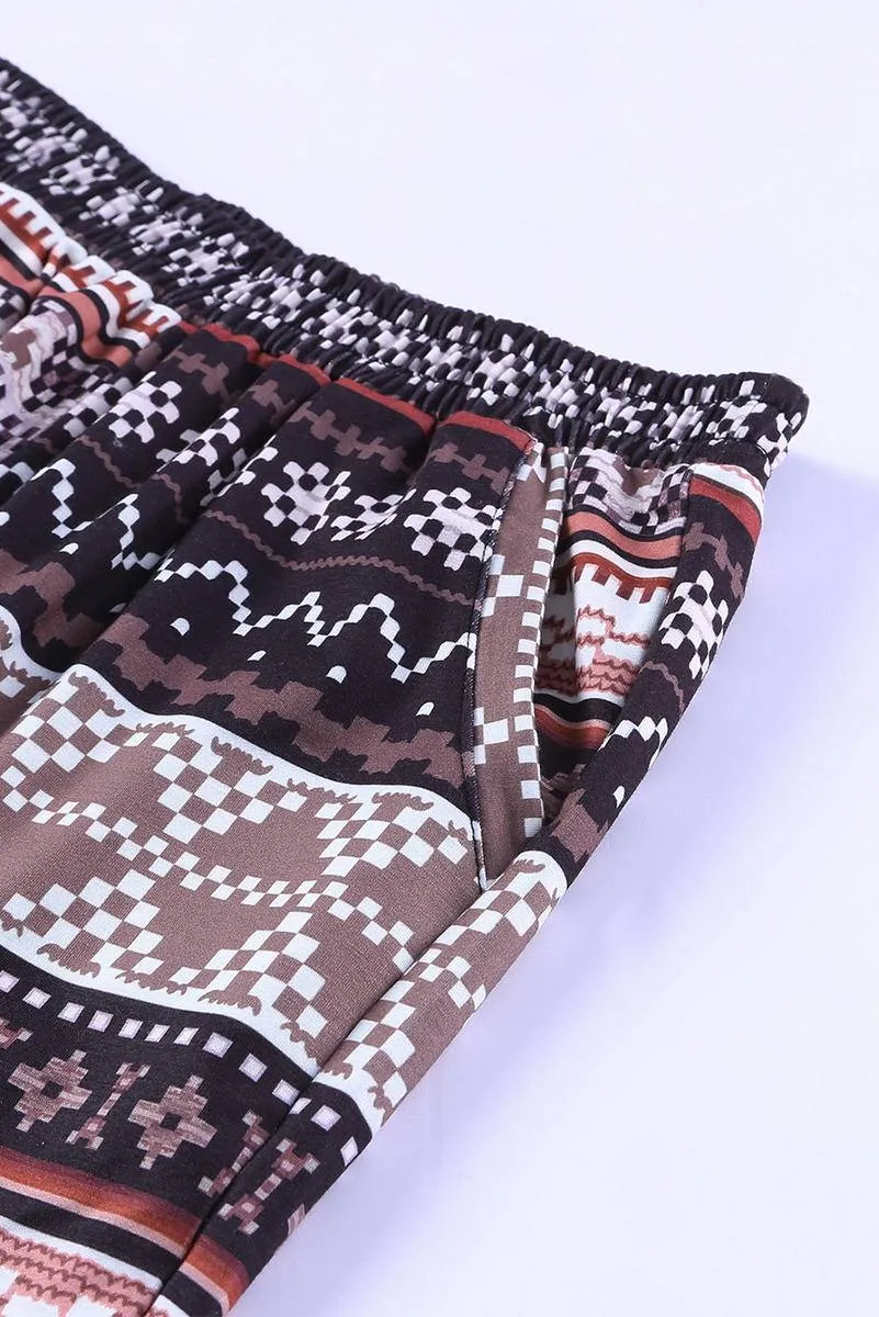 Snowflake Print Long Sleeve And Joggers Lounge Set