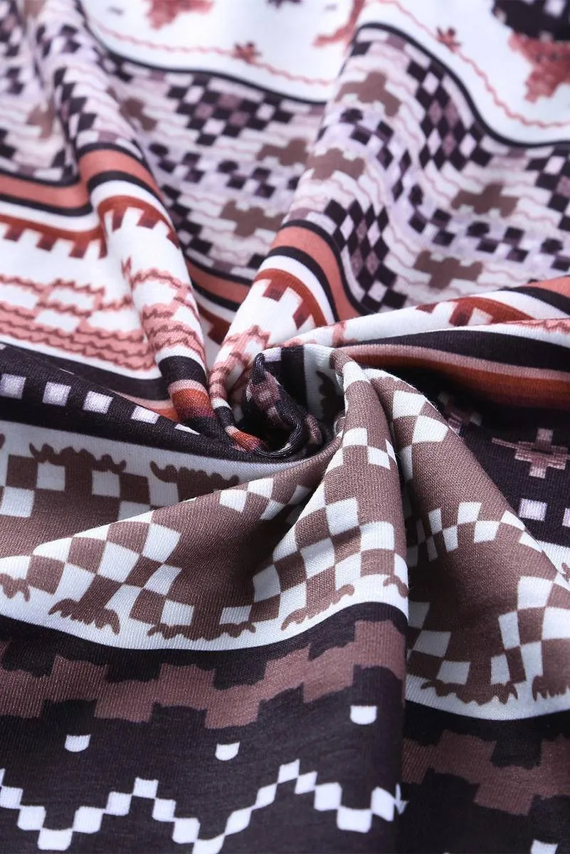 Snowflake Print Long Sleeve And Joggers Lounge Set