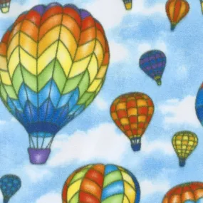 Winterfleece Prints Children - Hot Air Balloons Blue Fleece Yardage