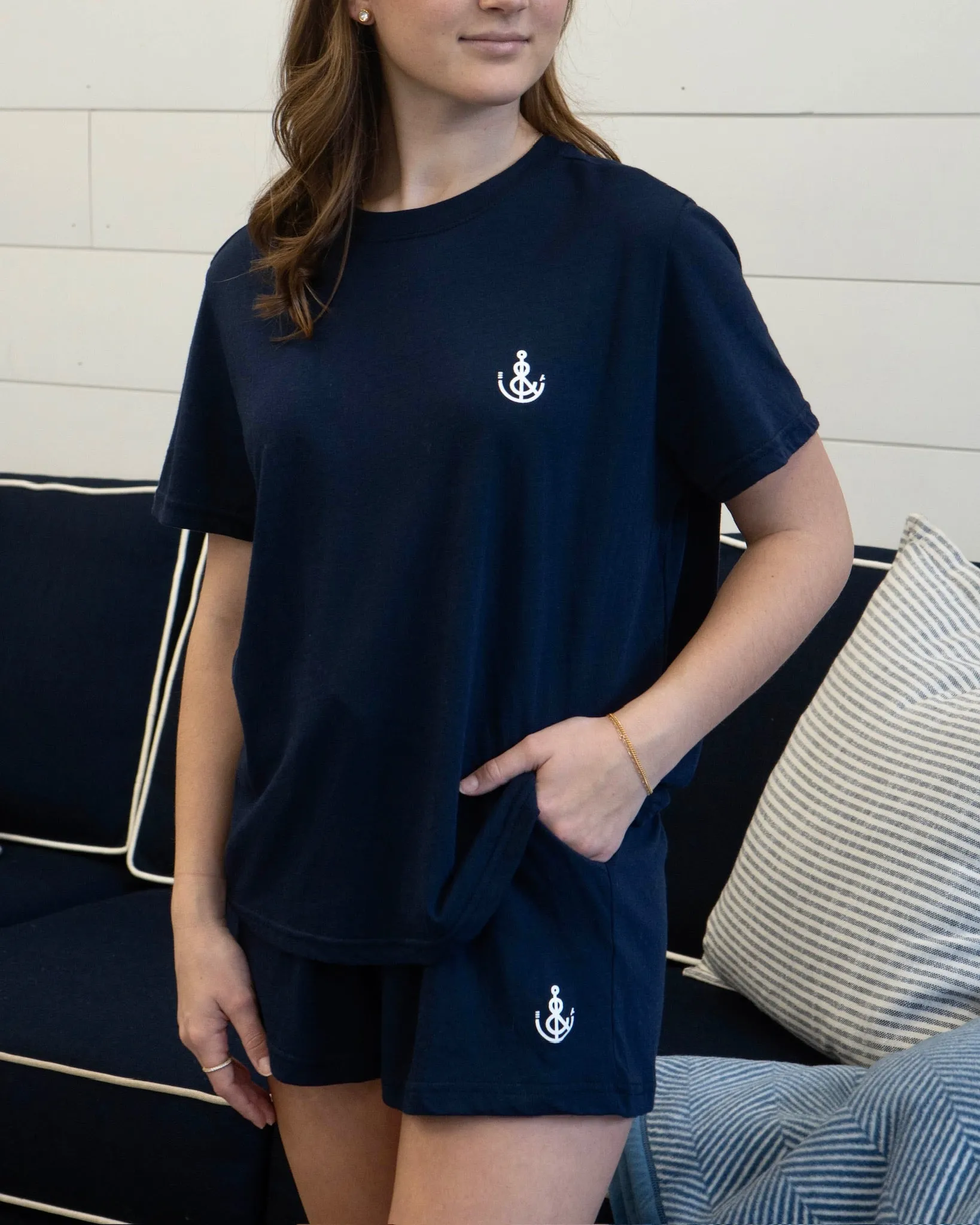 Women’s Anchor Pajama Shorts- Navy